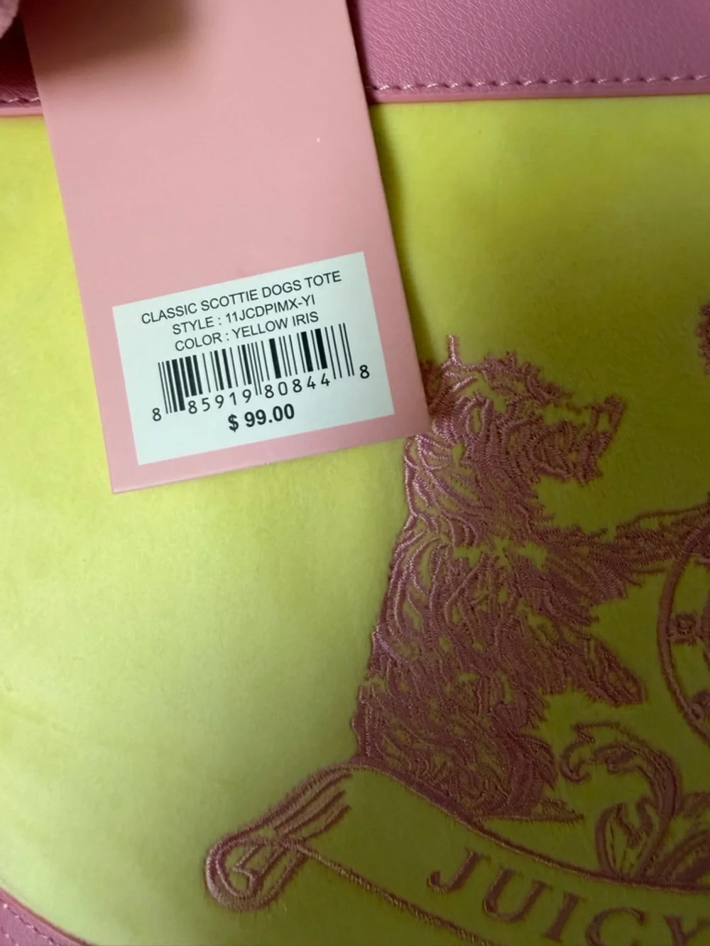 Juicy Couture Yellow pink scottie dog daydreamer Tote Bag